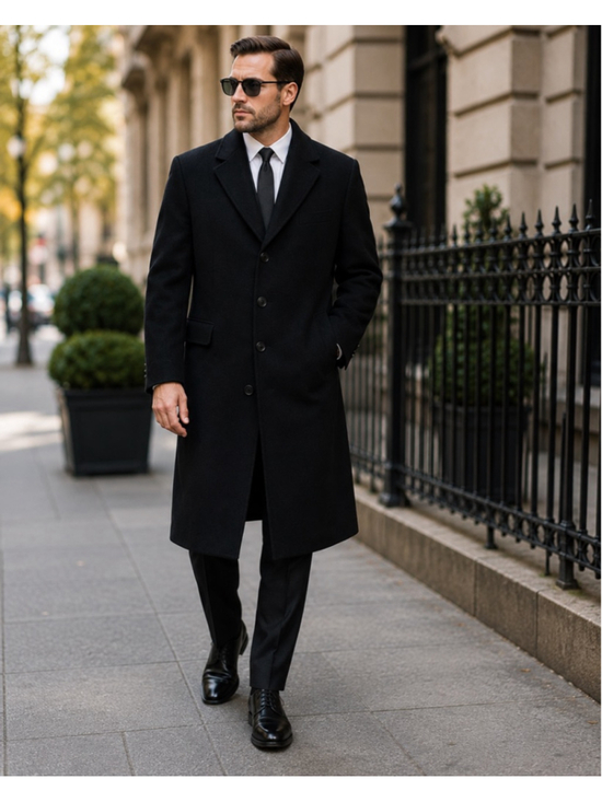 Nino Cerruti Other - Vintage Nino Cerruti Rue Royale Cashmere Blend Overcoat Black 46L XL Tall NWOT